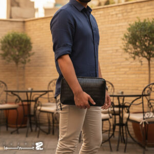 کیف پاسپورتی چرم کروکودیل مشکی