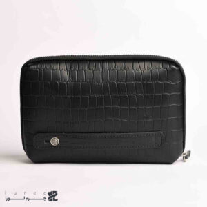 بند چرمی کیف دستی مردانه مشکی مدل کروکودیل