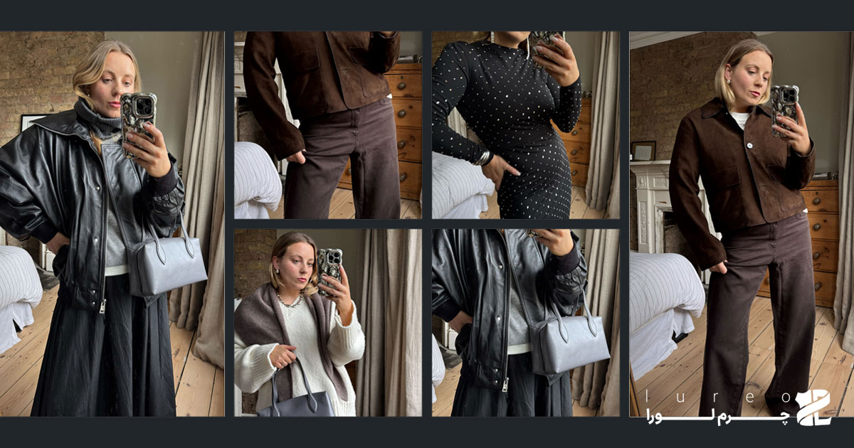 ست چرم مناسب فصل پاییز و زمستان شامل کیف، کفش و کمربند